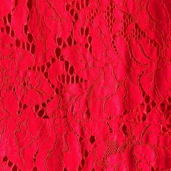 H&M Red Lace Mermaid Midi Sleeveless Dress - Picture 7 of 7